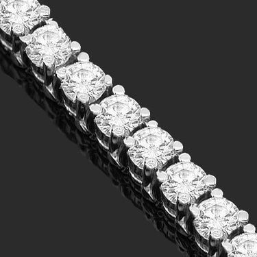 14K White Solid Gold Womens Diamond Tennis Bracelet 4.85 Ctw
